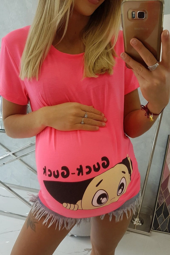 Maternity blouse Guck pink neon