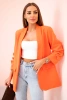 Marynarka z klapami elegancka ciemno pomarańczowa