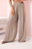 Weite Damenhose aus Viskose mit elastischem Bund camel