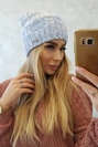Dolores fleecová čepice K303 modrá+bílá+džíny