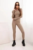 Women's set made of ribbed viscose with long sleeves and leggings fango