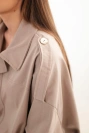Women's cotton set with a short sweatshirt and pants cappuccino