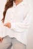 Elegant women's viscose shirt with decorative buttons white