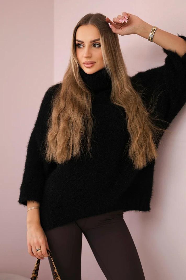 V-neck sweater ginger Ingwer black