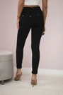 Baumwollhose mit Saum an den Taschen schwarz