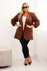 Elegante Plus-Size-Damenjacke schokoladenbraun