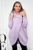 Trumpas megztinis su užtrauktuku violetinės spalvos