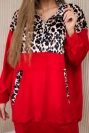 Velourskleid mit Leopardenmuster rot