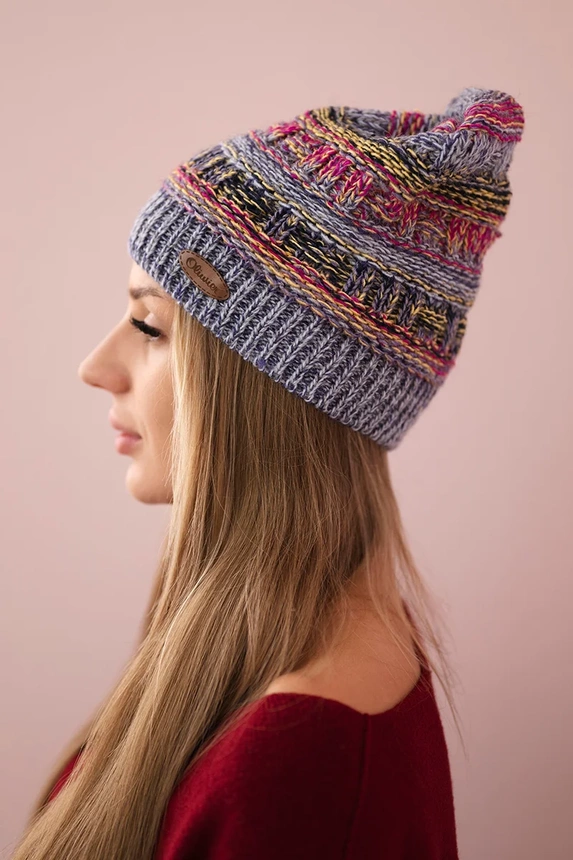 Cap with fleece Patrycja K254 purple + blue