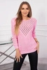 Džemperis su ažūriniais papuošimais šviesiai rožinės spalvos