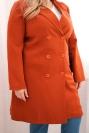Damenmantel Plus Size mit Reverskragen zweireihig rot