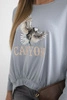 Damenbluse mit Adler und Canyon Schriftzug grau