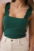 Blouse with frills on the straps green