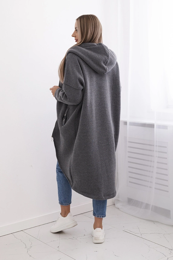 Isoliertes langes Sweatshirt in Graphit-Melange