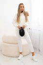 3-teiliges Set Bluse + Top + Leggings ecru