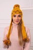 Women's long eared cap Nadia K321 mustard