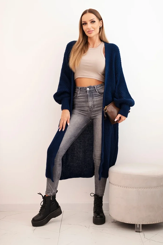Long cardigan light navy blue