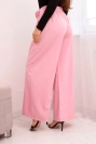 Damenhose elegant mit weitem Bein und dekorativem Blumen, zuckersüß rosa