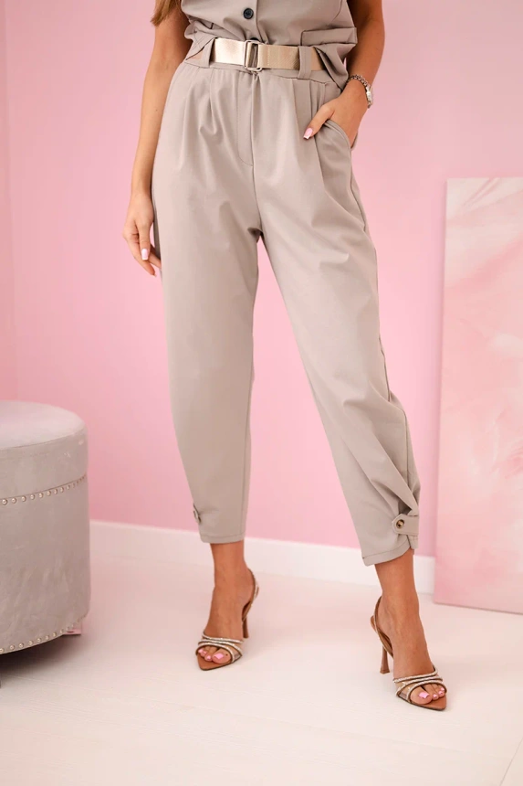 Vest + pants set dark beige