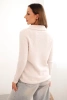 Women's sweater made of baby alpaca with a collar and V-neck beige