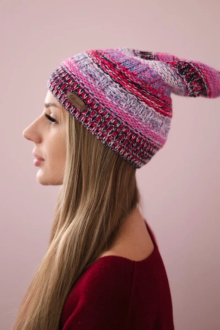 Fleecová čepice Patrycja K254 fuchsiová+růžová