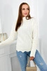 Sweater with decorative frill ecru