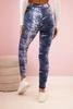 Women's cotton leggings with distressed denim color