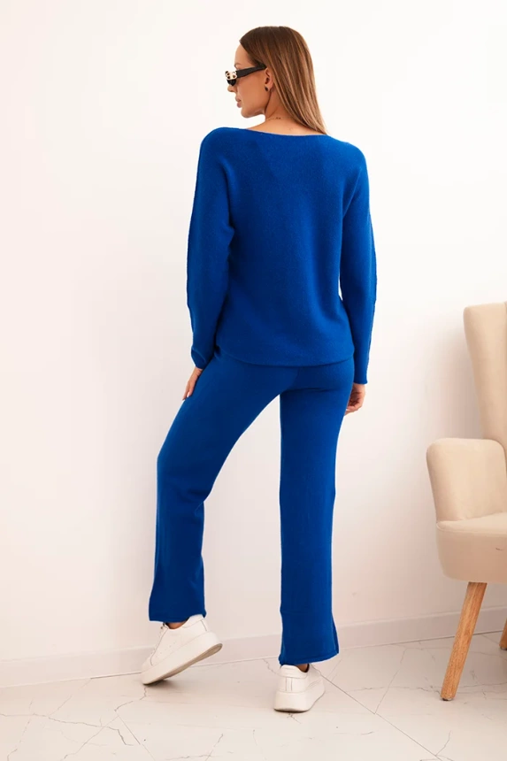 Damen Strickset mit weitem Bein und langen Ärmeln chabrowy