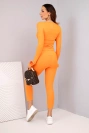 Women's set made of ribbed viscose with long sleeves and leggings orange