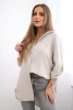 Cotton muslin shirt beige