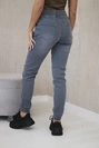 Denim-Hose mit geripptem Saum Graphit