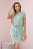 Tied dress with an envelope-like dark mint