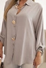 Women's shirt with viscose, decorative buttons, and fango collar
