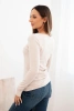 Women's viscose sweater with a round neckline and fitted shape beige