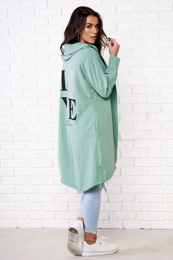 Cardigan with print dark mint