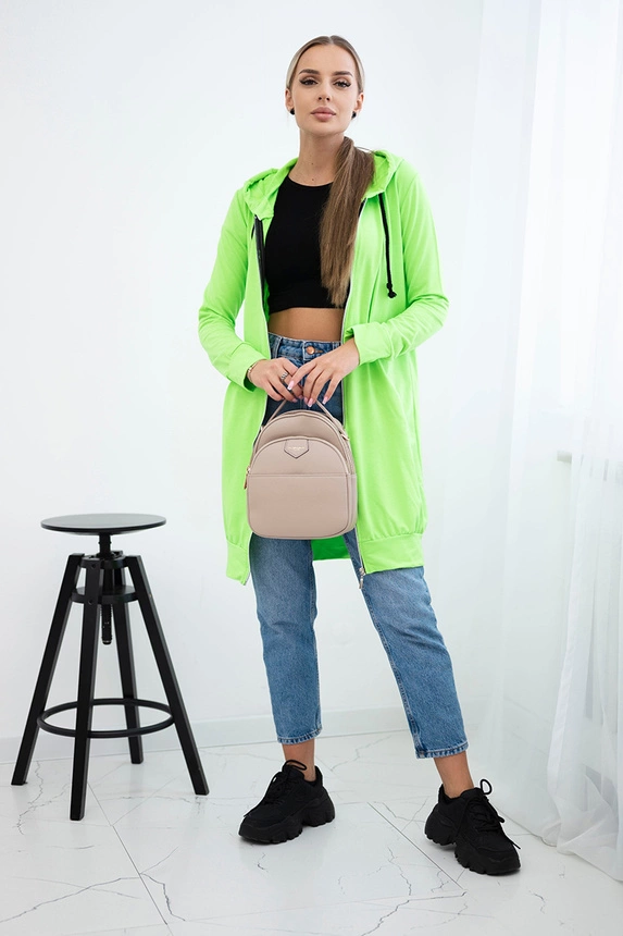 Kleid Sweatshirt mit Kapuze grün neon