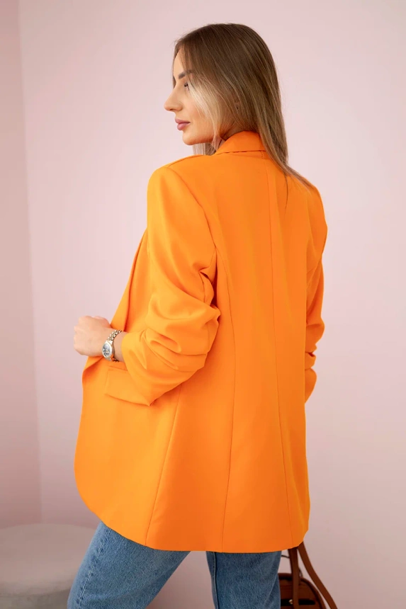 Elegantná bunda s chlopňami oranžová
