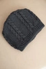 Women's winter wool hat with cable knit K452 graphite