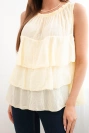 Women's cotton off-the-shoulder blouse with ruffles sleeveless yellow