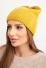 Women's winter hat made of wool with a classic ribbed knit K444 mustard