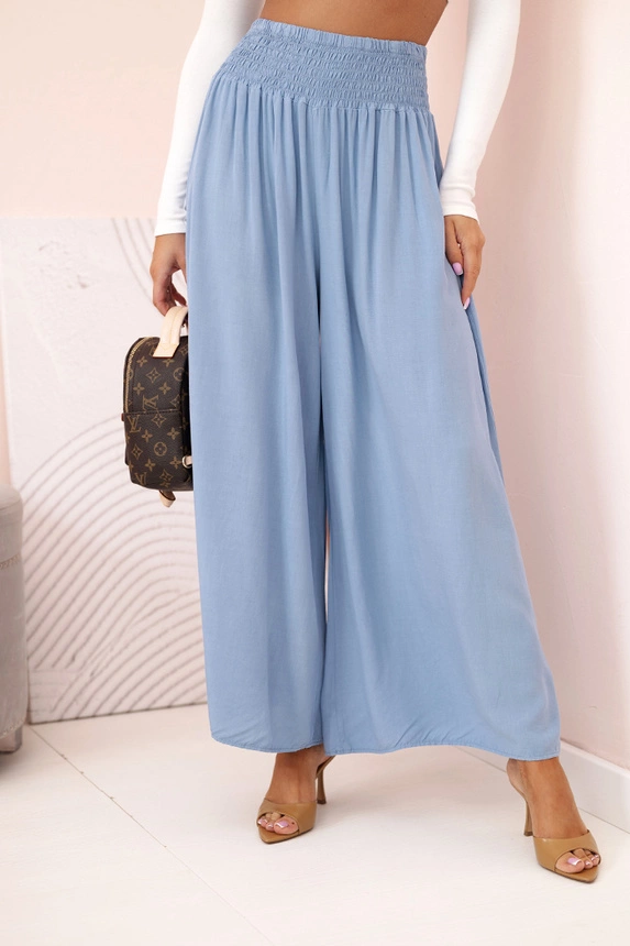 Damen Hose aus Viskose mit elastischem Bund Denim