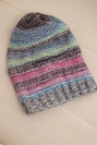 Hat with fleece Krystyna K207 purple+pink