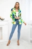 Printed cotton jacket with a button green