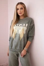 Cotton set Angel sweatshirt + pants khaki
