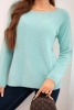 Women's sweater made of soft knit with a round neckline mint