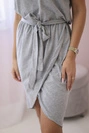 Stufenkleid mit Umschlagboden grau