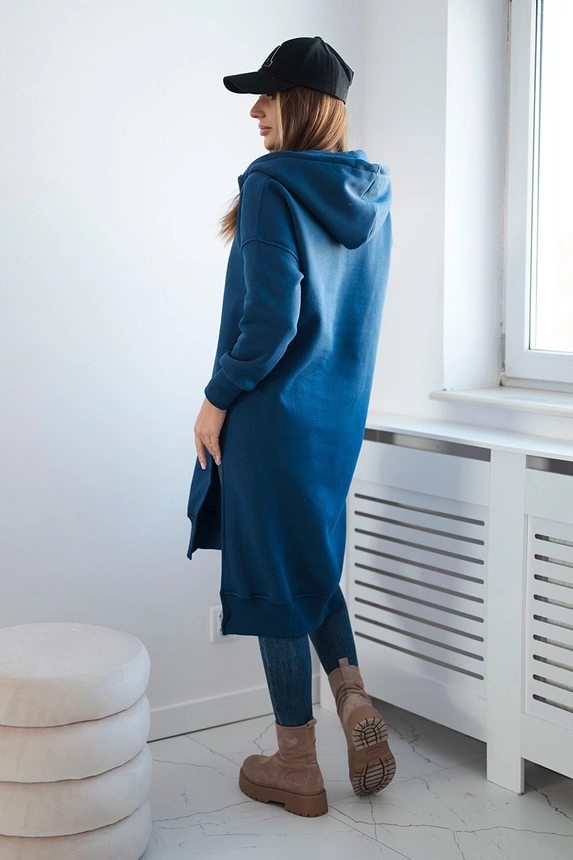 Insulated sweatshirt with slits on the sides jeans