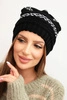 Women's winter hat with pattern and wool K425 black