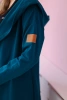 Dlhý kardigan s kapucňou námorné