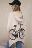 Sweatshirt with a bicycle print beige